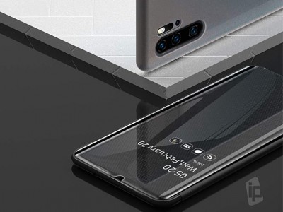 Mirror Flip Cover (ern) - Zrkadlov pouzdro pro Huawei P30 Pro