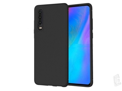 Twill Texture Case Black (ierna) - Ochrann kryt (obal) na Huawei P30
