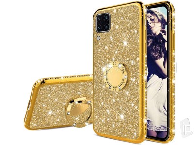 Diamond Glitter Ring (zlat) - Ochrann kryt (obal) s driakom na Huawei P40 Lite