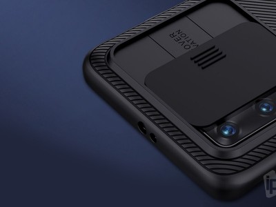 Slim CamShield (ierny) - Plastov kryt (obal) s ochranou kamery na Huawei P40 Pro
