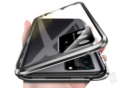 Magnetic Shield 360 Black (ierny) - Magnetick kryt s obojstrannm tvrdenm sklom a ochranou kamery na Huawei P40 Pro
