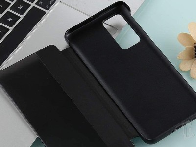 Real Leather Smart puzdro s funkciou Sleep / Wake pre Huawei P40 Pro (ierne)