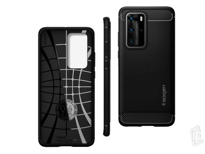 Spigen Rugged Armor (�ierny) - Ochrann� kryt (obal) na Huawei P40 Pro