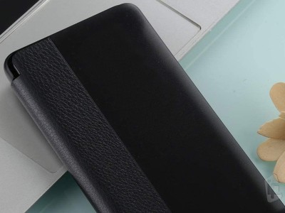 Real Leather Smart puzdro s funkciou Sleep / Wake pre Huawei P40 (ierne) **AKCIA!!