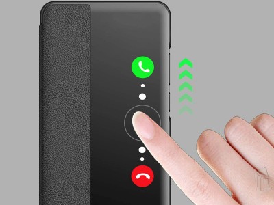 Real Leather Smart puzdro s funkciou Sleep / Wake pre Huawei P40 (�ierne) **AKCIA!!