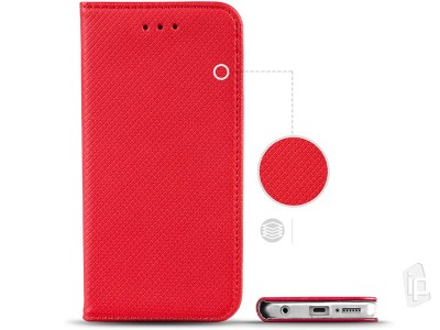 Fiber Folio Stand Red (erven) - Flip puzdro na Moto G8 Power Lite