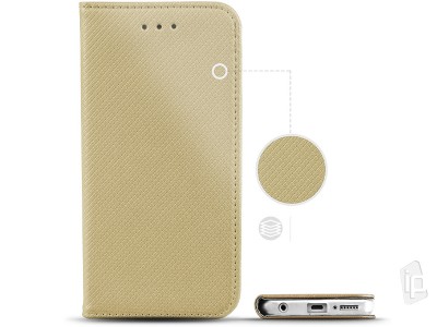 Fiber Folio Stand Gold (zlat�) - Flip pouzdro na Moto G8 Power Lite