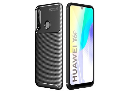 Carbon Fiber Black (ern) - Ochrann kryt (obal) pro Huawei Y6p