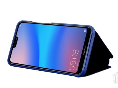 Mirror Standing Cover (modr) - Zrkadlov puzdro pre Huawei P20 Lite