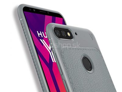IVSO Leather Armor Grey (�ed�) - luxusn� ochrann� kryt (obal) na Huawei Y7 Prime 2018 (Honor 7C) **AKCIA!!