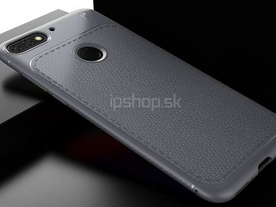 IVSO Leather Armor Grey (�ed�) - luxusn� ochrann� kryt (obal) na Huawei Y7 Prime 2018 (Honor 7C) **AKCIA!!