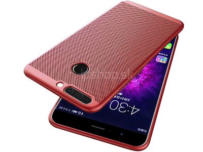 Bumpy Mesh Red (erven) - plastov ochrann kryt (obal) na Huawei Y7 Prime 2018 **VPREDAJ!!