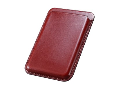 iCarer Card Wallet � Ko�en� MagSafe puzdro na karty pre Apple iPhone 12, 13 a 14 s�riu (�even�)