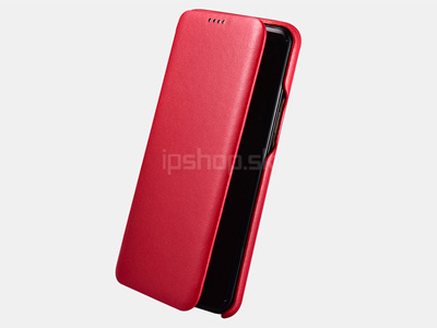 Elegance Book Red - luxusn koen puzdro z pravej koe pre Samsung Galaxy S9 Plus - erven