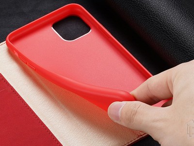 Koen puzdro DUX Wish Real Leather (erven) pre Apple iPhone 11