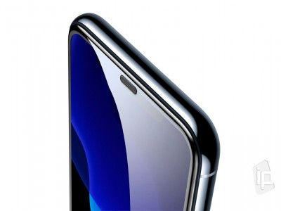BASEUS Anti Dust 3D Full Glue Glass (ern) - 1x tvrzen sklo na displej so zarovnvacou litou pro Apple iPhone 11 Pro Max / XS Max
