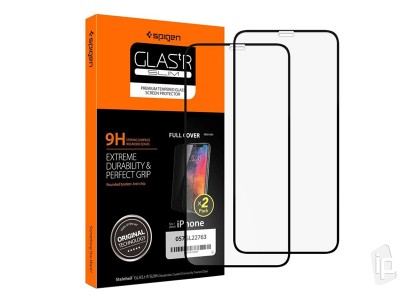 Spigen GLAS.tR Slim - 2x Ochrann tvrden sklo na cel displej pre iPhone 11 Pro / XS / X (ierne)