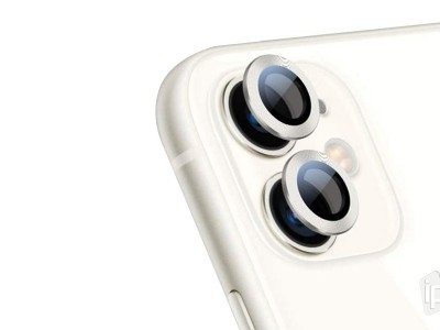 Camera Protection Rings (strieborné) - 2x ochranné šošovky na zadné kamery pre Apple iPhone 11