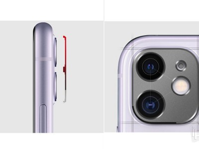 Ringke Camera Styling Protector (ern) - 1x Ochrann sklo na zadn kameru pro Apple iPhone 11