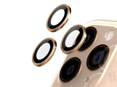 Camera Protection Rings (zlat) - 3x ochrann oovky na zadn kamery pre Apple iPhone 11 Pro / Pro Max