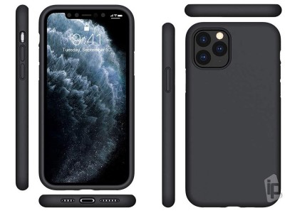 Set Obal Liquid Silicone Cover (bledomodr�) + Ochrann� sklo pre Apple iPhone 11 Pro