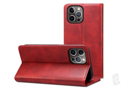 Leather Book Red - Ochrann puzdro pre iPhone 12 mini (erven)