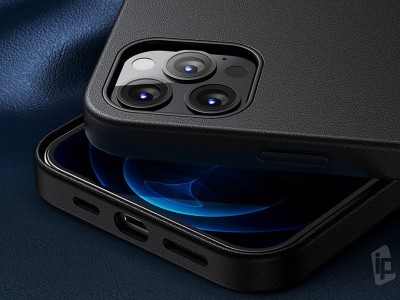 Baseus MagSafe Leather Case  Ochrann kryt pre iPhone 12 / iPhone 12 Pro (modr)