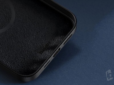 Baseus MagSafe Leather Case  Ochrann kryt pre iPhone 12 / iPhone 12 Pro (modr)