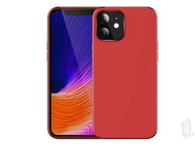 Silicone Magnet Cover (�erven�) - Ochrann� obal so zabudovan�m magnetom pre iPhone 12 mini