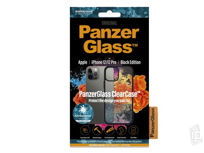 PanzerGlass ClearCase  Ochrann kryt pre iPhone 12 / iPhone 12 Pro (ierny)