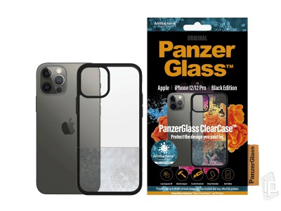 PanzerGlass ClearCase  Ochrann kryt pre iPhone 12 / iPhone 12 Pro (ierny)