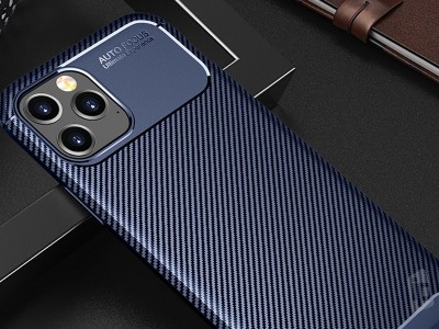 Carbon Fiber Blue (modr�) - Ochrann� kryt (obal) pre iPhone 12 Pro Max