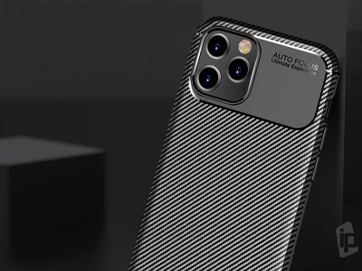 Carbon Fiber Black (ierny) - Ochrann kryt (obal) pre iPhone 12 Pro Max