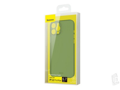 Baseus Wing Case � Ochrann� kryt s ochranou kamery pre Apple iPhone 12 Pro Max (priesvitn�, zelen�)