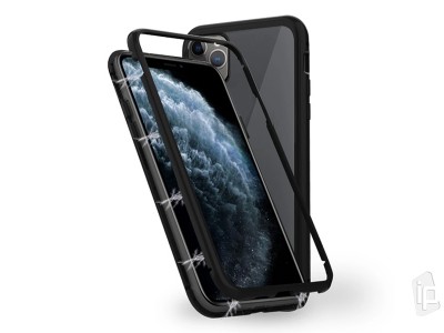 Magnetic Shield Black (ierny) - Magnetick kryt s tvrdenm sklom na iPhone 12 Pro Max