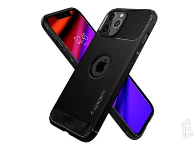 Spigen Rugged Armor (černý) - Ochranný kryt (obal) na iPhone 12 / iPhone 12 Pro