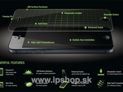 Temperovan - tvrzen sklo 0,33 mm - ochrann sklenn flie na displej pro Apple iPhone 5S / iPhone 5C / iPhone SE