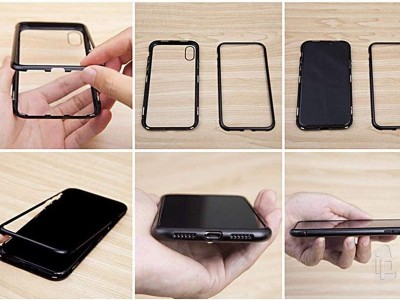Magnetic Shield Black (ierny) - Magnetick kryt s tvrdenm sklom na Apple iPhone 6 / 6S