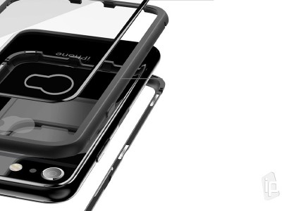 Magnetic Shield Black (ierny) - Magnetick kryt s tvrdenm sklom na Apple iPhone 6 / 6S