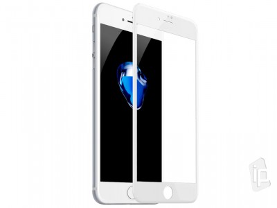 Baseus PET Glass (biele) - Tvrden sklo so siliknovmi okrajmi na cel displej pre Apple iPhone 6 / 7 / 8 / SE 2020