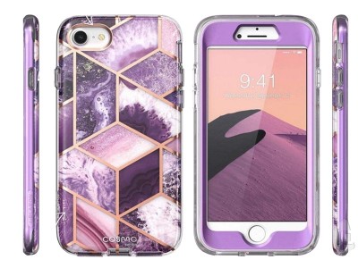 i-Blason Cosmo Series Purple (fialov) - Odoln obal s prednm sklom pre Apple iPhone 7 / 8 / SE 2020
