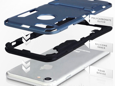 Armor Stand Defender Grey-Blue (edo-modr) - odoln ochrann kryt (obal) na Apple iPhone 7 **VPREDAJ!!