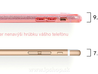 Ochrann glitrovan kryt (obal) TPU Glitter Pink (rov) pro Apple iPhone 7