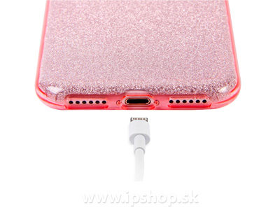 Ochrann glitrovan kryt (obal) TPU Glitter Pink (ruov) pre Apple iPhone 7
