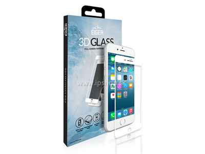 EIGER 3D Glass - Temperovan tvrden sklo na cel displej pre Apple iPhone 8 biele **AKCIA!!