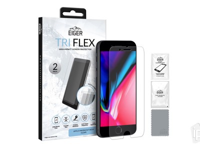 EIGER Tri Flex (ra) - 2x Vysoko odoln flia na displej pre Apple iPhone SE 2020 / 7 / 8