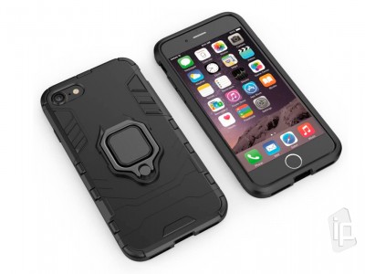 Fusion Ring Defender (ern) - Odoln kryt (obal) na Apple iPhone SE 2020 + magnetick drk do auta **AKCIA!!