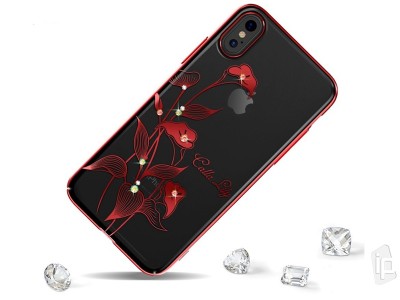 Kingxbar Swarovski Crystals Case - Luxusn ochrann obal (erven) na Apple iPhone X **VPREDAJ!!