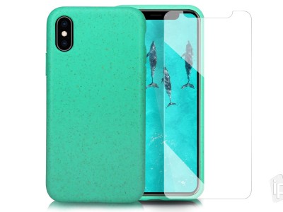 Set Obal Eco Friendly Case (tyrkysov) + sklo pre Apple iPhone X / XS **AKCIA!!