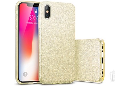 TPU Glitter Case (zlatý) - Ochranný glitrovaný kryt (obal) pre Apple iPhone XS Max **AKCIA!!